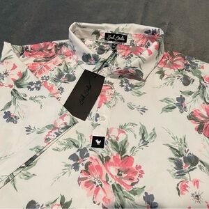 Bad Birdie Core Polo Shirt Mens White Golf Spring Showers Performance Stretch